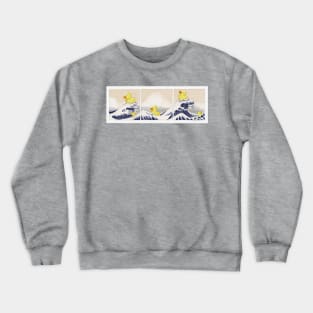 Bath ducks in distress - freely based on Hokusai II Crewneck Sweatshirt